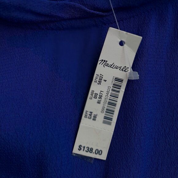 MADEWELL (Broadway and Broome)  - 3/4 Sleeve Dress - Blue - Size 4 - Picture 5 of 5